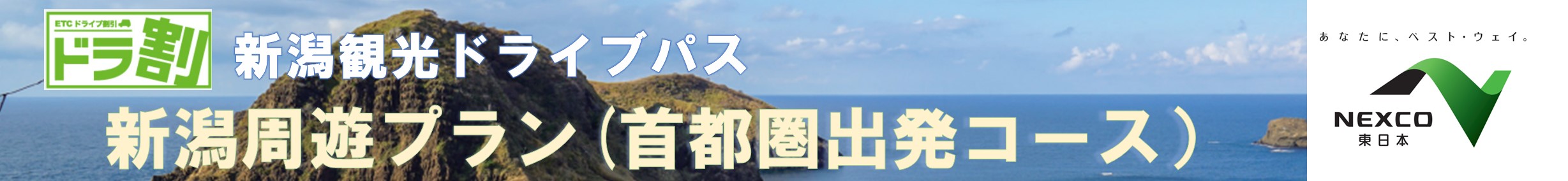 【通年販売】令和6年4月1日～　新潟観光ドライブパス　新潟周遊プラン（首都圏出発コース） | ドラ割