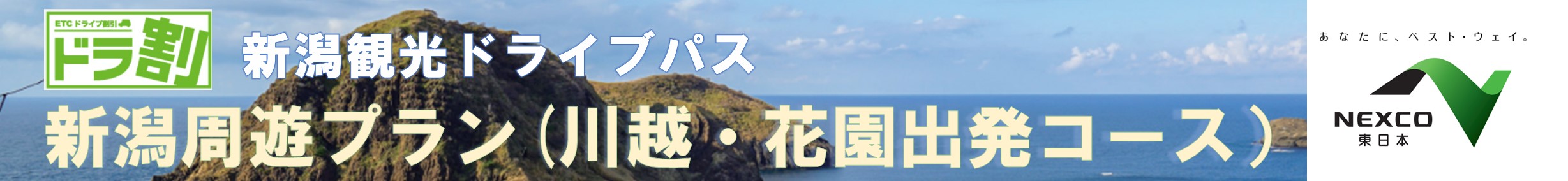 【通年販売】令和6年4月1日～　新潟観光ドライブパス　新潟周遊プラン（川越-花園出発コース） | ドラ割